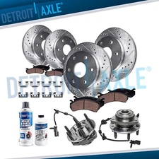 Front Rear Brake Rotors Brake Pads Wheel Bearing for Envoy Trailblazer Rainier
