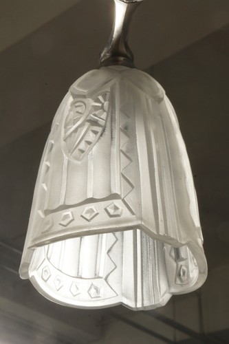 JAMAIN & FRONTISI : FRENCH 1930 ART DECO CHANDELIER .... lamp muller era France - Picture 9 of 13