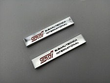 2Pcs Metal STI Wing Side