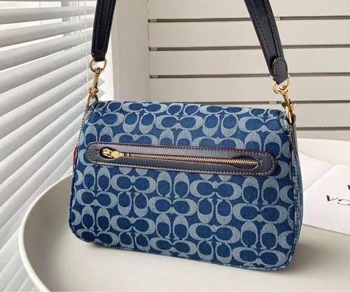 COACH CA105 Tabby Shoulder Crossbody Bag Signature Denim Outlet Brand New - Picture 5 of 10