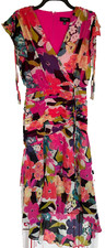 TAHARI ASL FAUX WRAP FLORAL DRESS WOMENS SIZE 2 NWOT