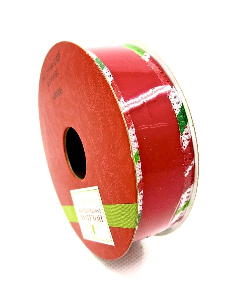 Red Velour Ribbon,Striped Edge, 7/8" x 9 ft.,Polyester,Jo-ann's - Image 2 of 2