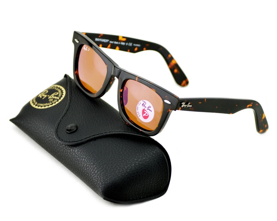 Gafas de sol Ray-Ban RB2140 originales Wayfarer marco tortuga lentes marrones 50 mm Foto 3 de 4