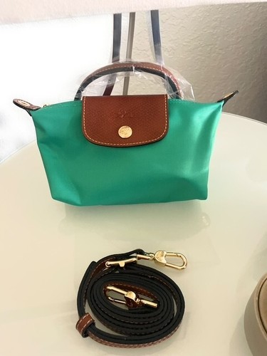 Longchamp Tote Crossbody Bag turquoise / emerald green Xs Mini