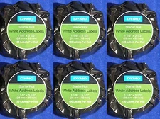 DYMO ADDRESS LABELS SIX ROLLS WHITE 11/8 X 3 1/2  130 PER ROLL FREE SHIPPING