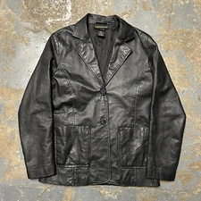 Vintage Metro Style Women's Black Leather Jacket Size 4 