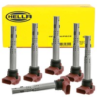 6X Hella ZüNdspule FüR Audi A4 A5 A6 A8 Q5 Q7 2.4-3.2 S4 S5 VW Touareg Porsche