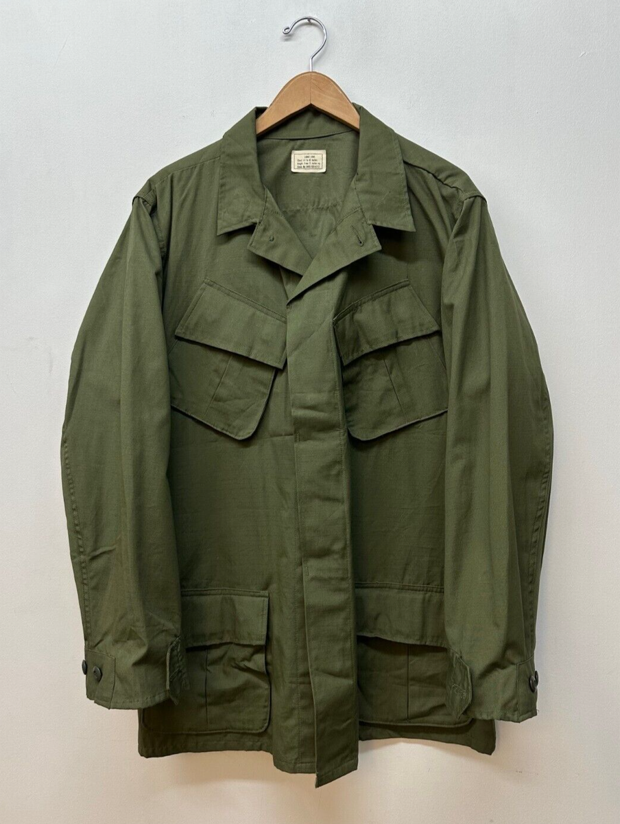 NOS Jungle Fatigue Shirt, Size Large/Long, US Army, Dated 1969, U