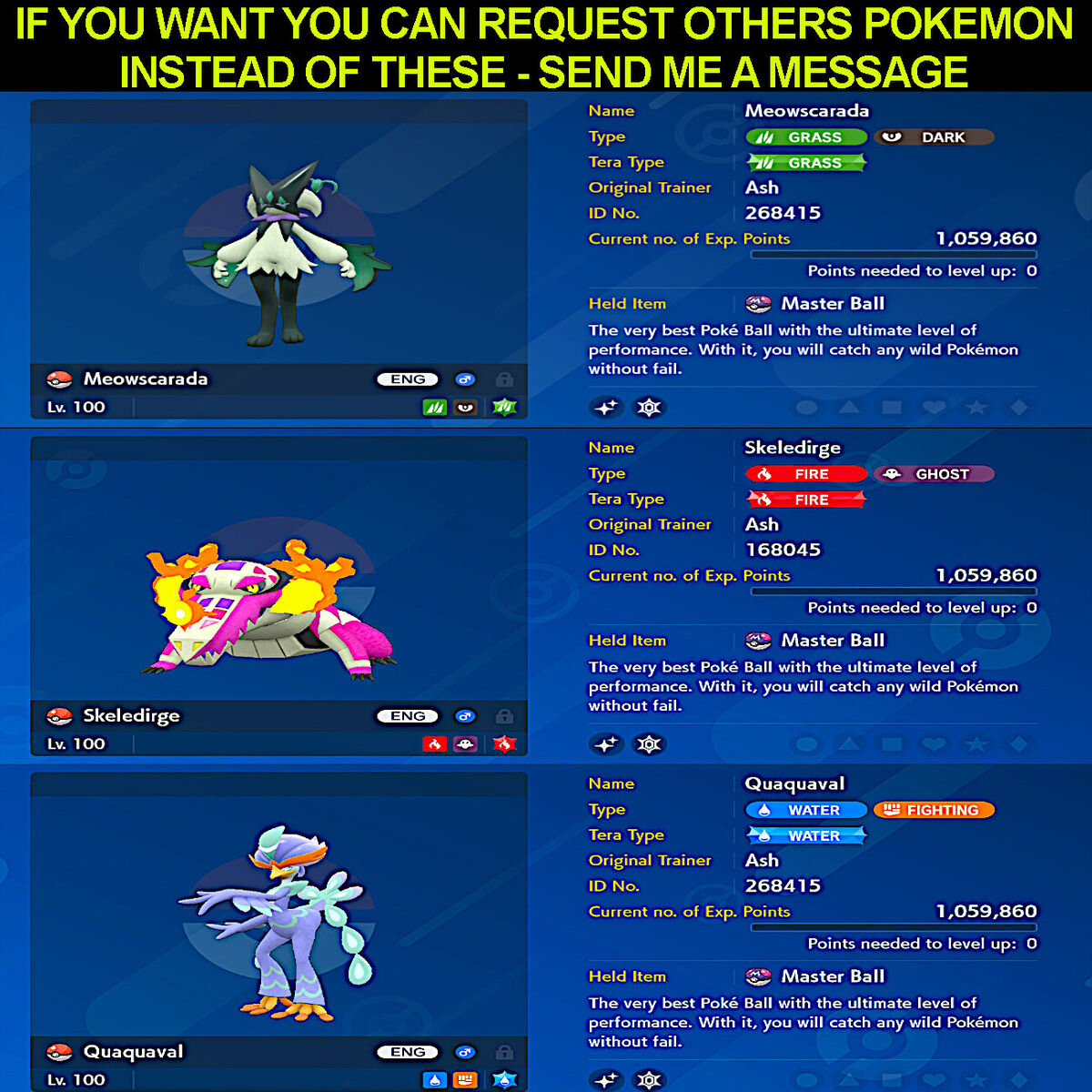 ✨Shiny 6IV Custom Pokemon✨ Scarlet & Violet / Choose Pokemon, EVs, Nature,  +More