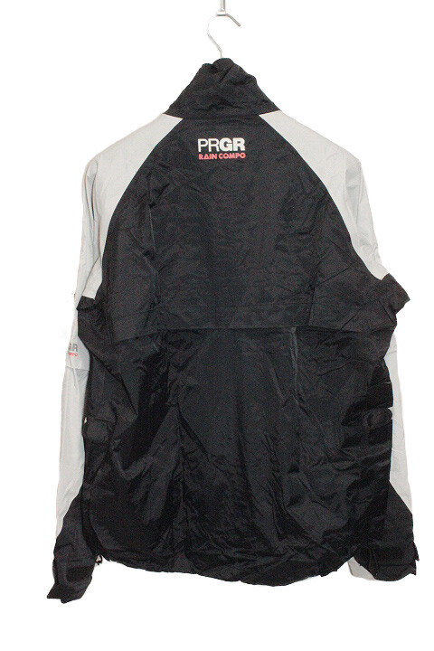 PRGR RAIN COMPO Men's Nylon Jacket Pants Rainwear Set for Golf size L Black