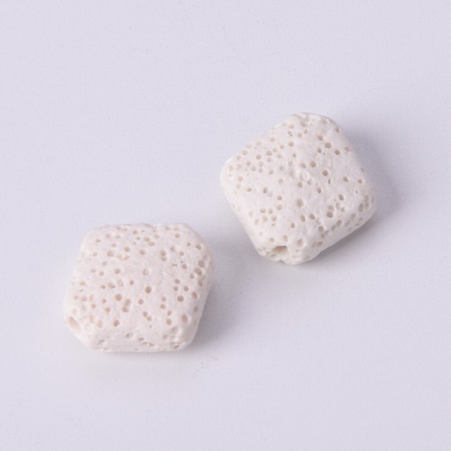10pcs Natural Volcano Lava Stone 14mm Rhombus Shape Loose Crafts Beads DIY Lot - Picture 6 of 18