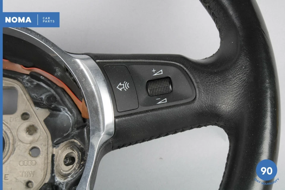 04-05 Volante Audi A8 A8L D3 Quattro con botón de interruptor 4E0419091 negro OEM Foto 2 de 4