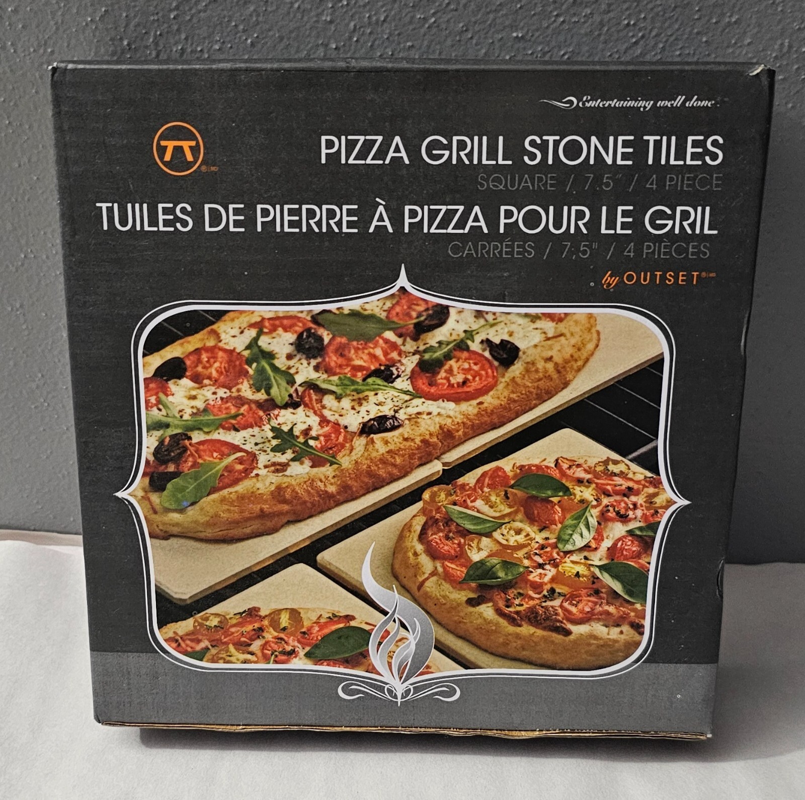 Outset 76176 Pizza Calzones Bread Grill Stone Tiles New In Open Box Set