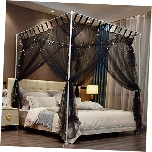Mosquito Net Bed Canopy for Girls,Queen King Canopy Bed Curtains Double 