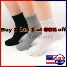 Lot 12 Pairs Mens Womens Ankle/Quarter Crew Socks Sport Casual Cotton Socks US