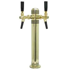 Schanks&auml;ule Zapfs&auml;ule Bier, 2-leitig, Messing + 2x Kompensatorschankhahn