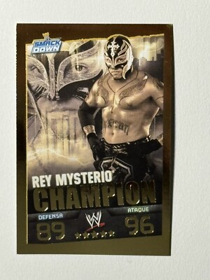 REY MISTERIO CHAMPION GOLD 2009 TOPPS WWE SLAM ATTAX [EVOLUTION