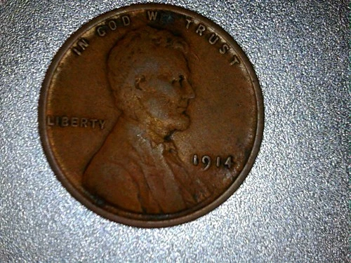 1914 1C BN LINCOLN CENT IN XF Actual coin, not cleaned