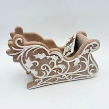 Nostalgic Charm Christmas Gingerbread Sleigh Decor Tabletop Centerpiece Holiday