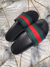 GUCCI Men's Web Rubber Slide Sandals (8) *Retail price £365*