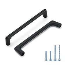 10 Pack 5 Inch 128 mm Hole Center Matte Black Cabinet Pulls - Kitchen Cabine...