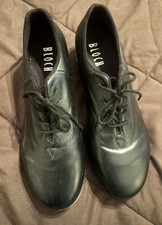 Bloch Mega Jazz Tap Dancing Black Leather Shoes Womens 11.5M.
