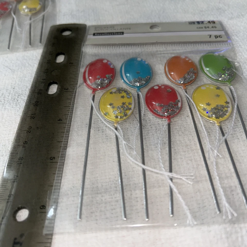 (4) * RECUERDOS * Pegatinas dimensionales - 28 piezas - GLOBOS - Foto 3 de 4