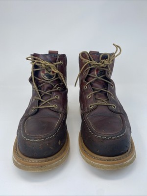 Red Wings Irish Setter Leather Boots Size 9 Steel Toe Safety Moc