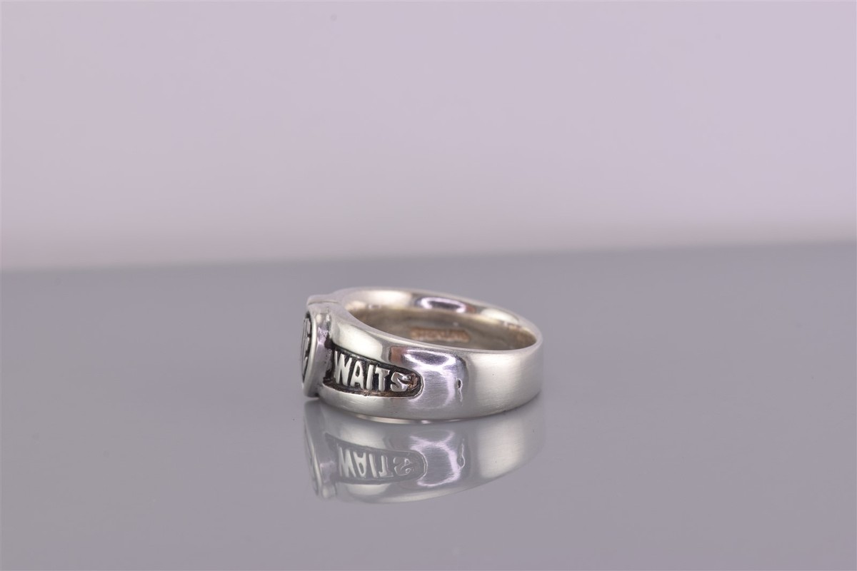 JNR Sterling Silver Carved TRUE LOVE WAITS Cross Heart Band Ring 925 Sz: 8.5 View 5