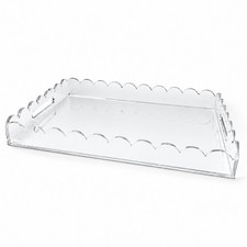 Durchsichtiges Acryl-Tablett mit Wellenkante transparent f&uuml;r Servierbereich