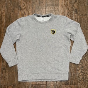 Premier Lacrosse League Mens Adidas Crew Fleece Grey Sweatshirt Size. Large