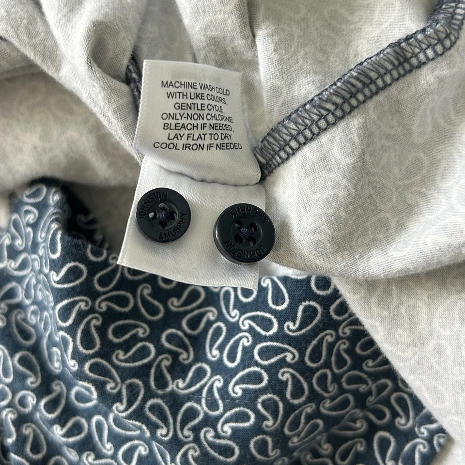 Johnston & Murphy XC Flex Long Sleeve Pullover Blue & White Paisley Mens Sz XXL - Image 4 of 4