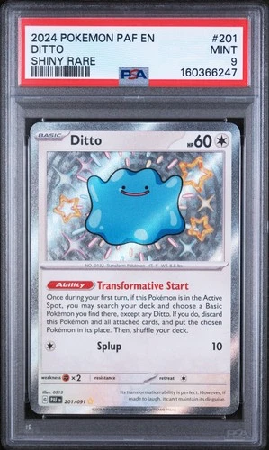 PSA 9 MINT Ditto 201/091 SV: Paldean Fates Holo Pokemon Card