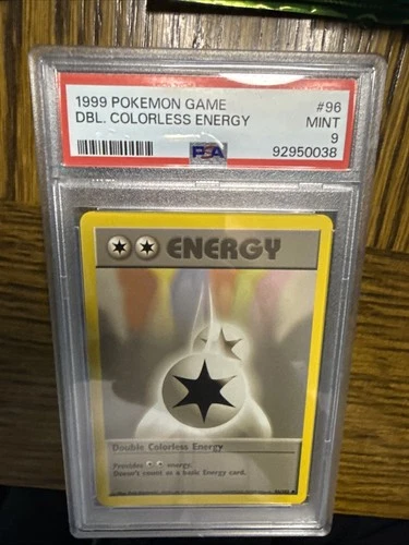 DOUBLE COLORLESS ENERGY - 96/102 POKEMON 1999 BASE SET - PSA 9 MINT -