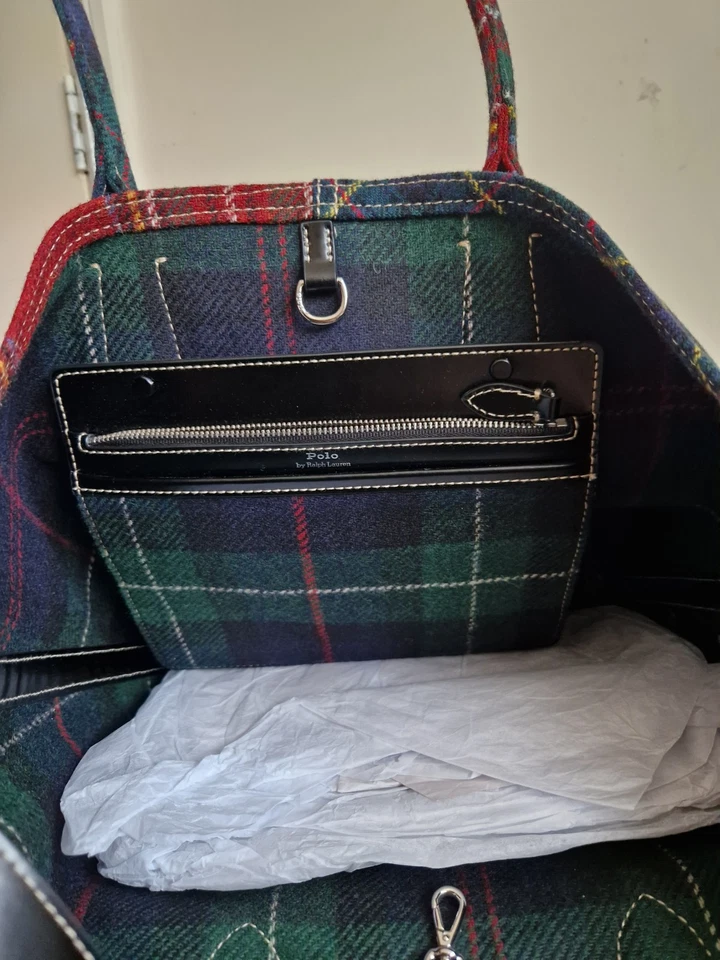 POLO RALPH LAUREN Patchwork Wool Medium Bellport Tote Bag BNWT - Image 4 of 4