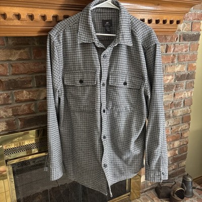 H & M Men s XL Gray Heavy Button Down Shirt Workwear
