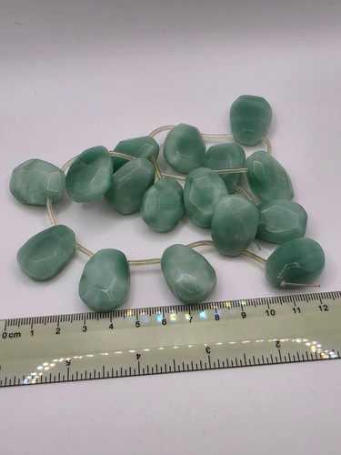 Natural Amazonite Fauceted Beads Lot Of 16 PC (E4)