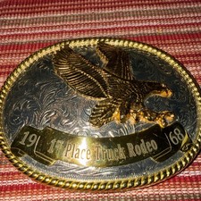 1968 First Place Truck Rodeo Two Tone W/Eagle Heavy Made In USA Sticker On Back