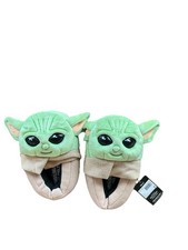 Baby Yoda Fuzzy Slippers NWT Disney Mandalorian Star Wars Youth Sz 11/12