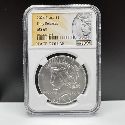 2024 Peace Dollar Silver MS69 NGC Early Release. Great Luster! Near Perfection!