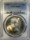 1923 Peace Silver $1 Dollar PCGS Certified MS63, Light Toning On Both Sides