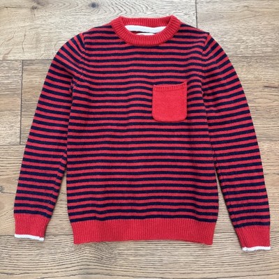 Boden Red And Navy Striped Sweater Size 8-9Y