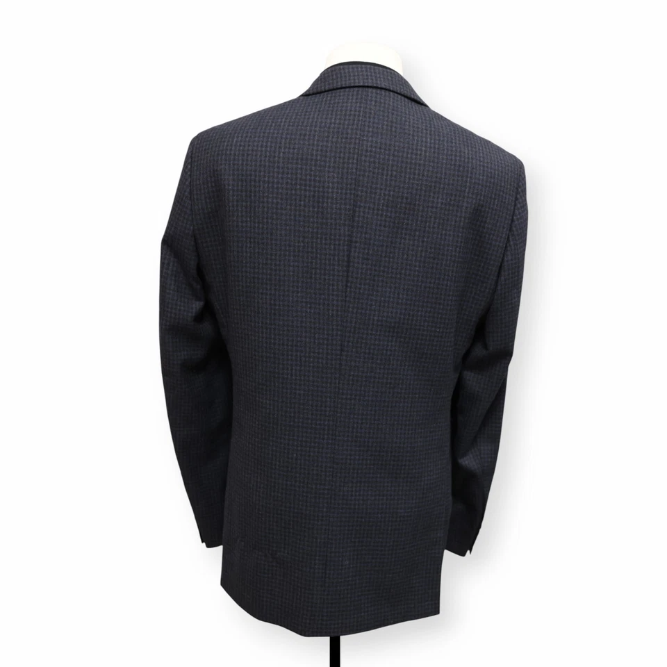 PRONTO UOMO PLATINUM mens blue black WOOL sport coat jacket blazer SLIM FIT 42 L - Image 4 of 4