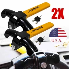 2Pcs Universal Steering Wheel Lock Security Wheel Lock w/Keys for Car Van Truck