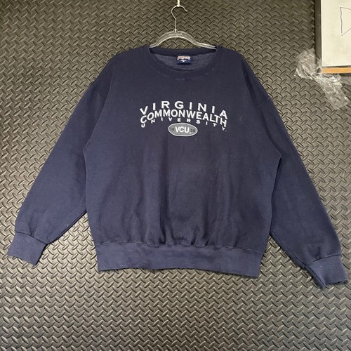 Vintage Virgina Common Wealth University Navy Blue Pullover Crew Neck Sweater XL