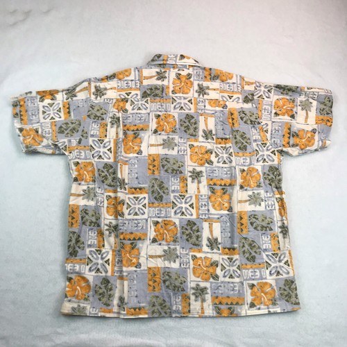 G. Bass & Co. Shirt Mens XL Blue Yellow Aloha Camp Hawaiian Floral Casual - Picture 14 of 14