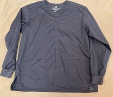 Wonderwink Work flex Scrub Jacket Medium Unisex Classic Grey Snap Front