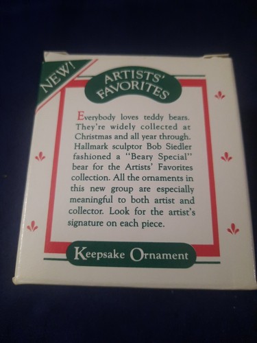 Hallmark Artists’Favorites Beary Special handcrafted ornament -1987 - Picture 2 of 8