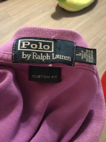 Polo Ralph Lauren ~Light Purple-Aqua Insignia ~ Large Custom Fit~ Read Descr. - Picture 8 of 8