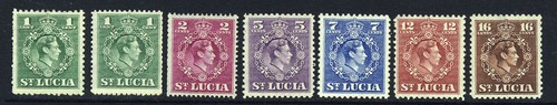 ST LUCIA King George VI 1949-50 Endgültiger Teilsatz SG 146 bis SG 154 POSTFRISCH